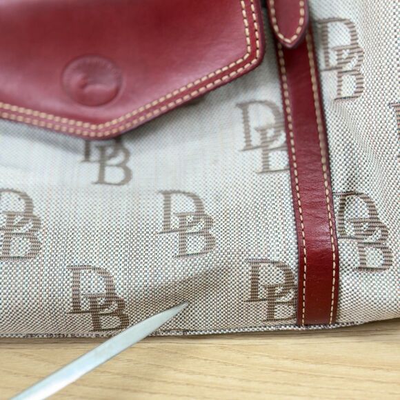Dooney and Bourke Florentine Jacquard The Smith Bag Large in Red Monogram - Picture 12 of 16